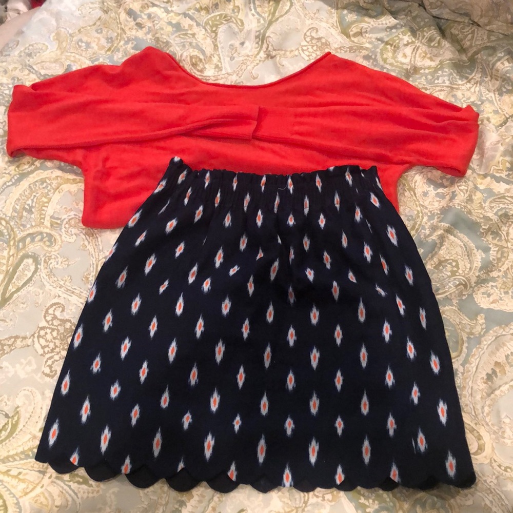 J. Crew printed scalloped skirt